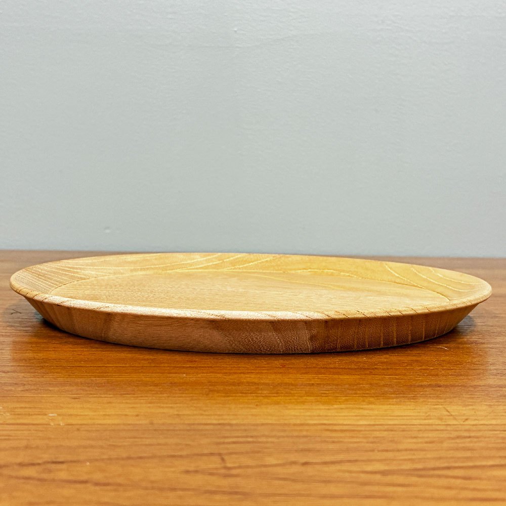 東屋 山茶盆 欅 トレイ トレー 挽き物 お盆 富山 無垢 日本製 木工藝 直径24cm ◎