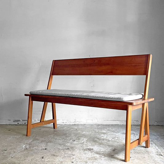 スキャンティーク SCANTEAK デュオ Duo スイベルベンチ チーク無垢材 背もたれ可動式 クッション付き W120cm ■