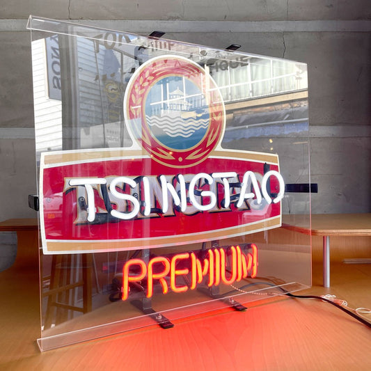 チンタオ TSINGTAO 青島ビール ネオンサイン ネオン管 電飾看板 壁掛け 店舗什器 ♪