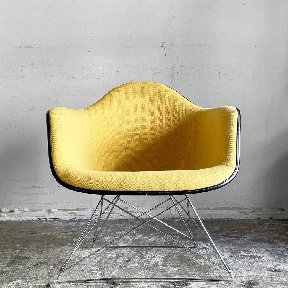 ハーマンミラー Herman Miller アームシェルチェア セカンド 2nd アプホルスター ファブリック イエロー キャッツクレイドル MFS製 C&R イームズ ■