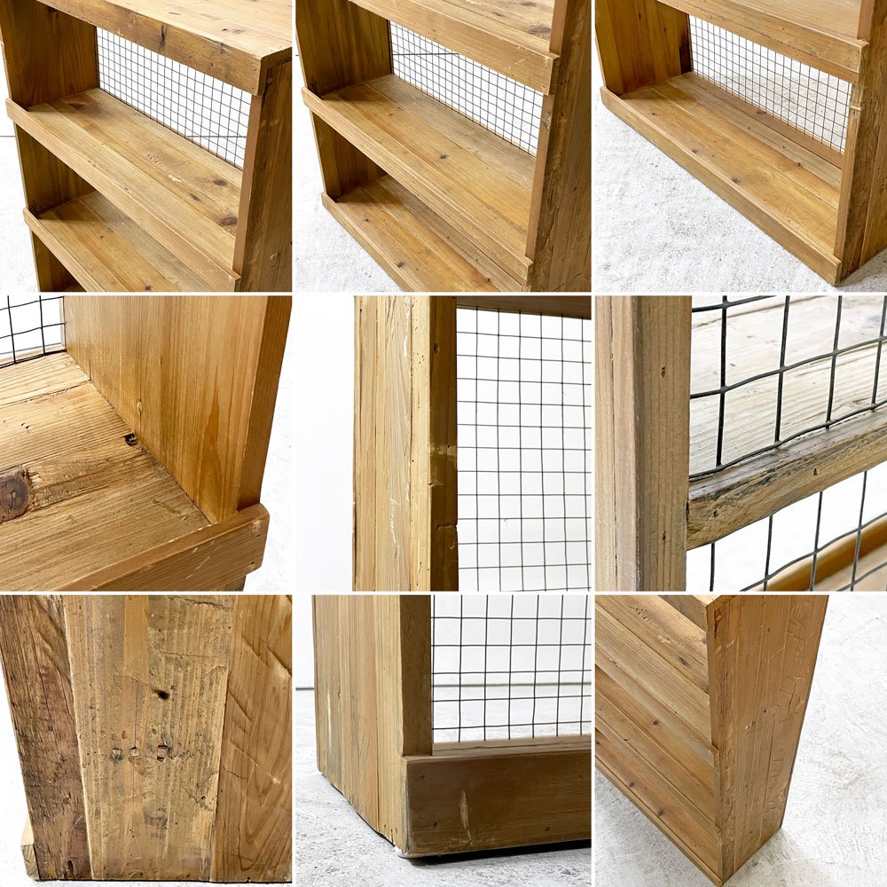 クラッシュゲート CRASH GATE ノットアンティークス Knot antiques パレット PALLET オープンシェルフ 3段 杉古材 スチールメッシュ インダストリアル 工業系 ●