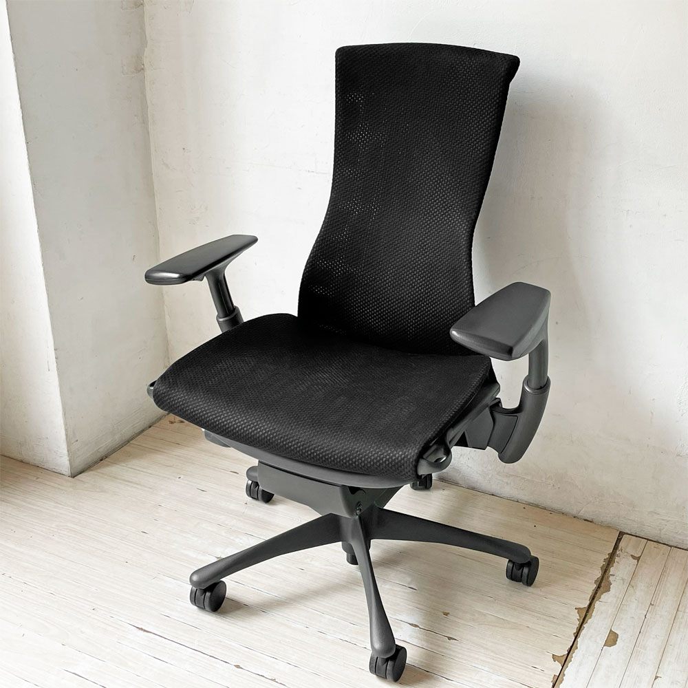 ハーマンミラー Herman Miller エンボディチェア デスクチェア オフィスチェア ジェフ・ウェバー ビル・スタンフ シンク ファブリック ブラック 定価￥299,200- ★