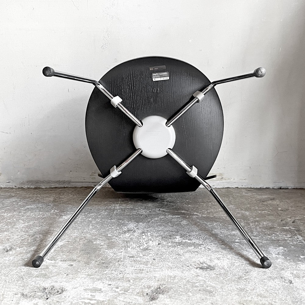 フリッツハンセン Fritz Hansen アントチェア ANT CHAIR 4本脚 ブラック カラードアッシュ 2019年製 アルネ・ヤコブセン デンマーク ■