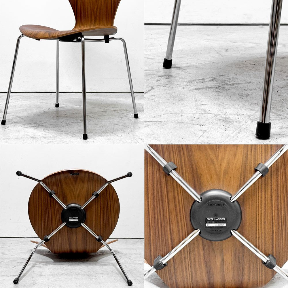 フリッツハンセン Fritz Hansen セブンチェア Seven Chair ダイニングチェア アルネヤコブセン Arne Jacobsen ウォールナット材 北欧家具 A ●