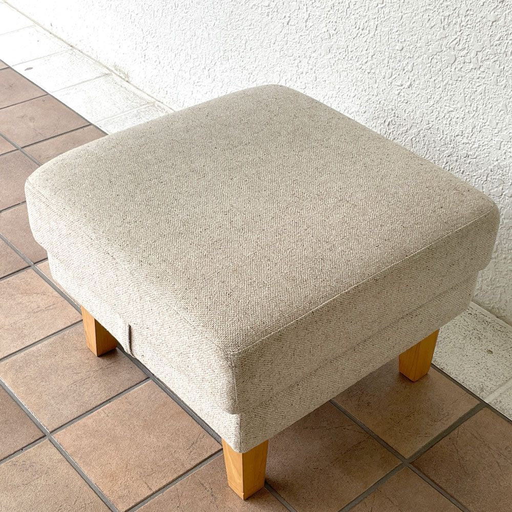 モモナチュラル MOMO Natural オットマン ファブリック カバーリング アルダー材 H35cm ◇