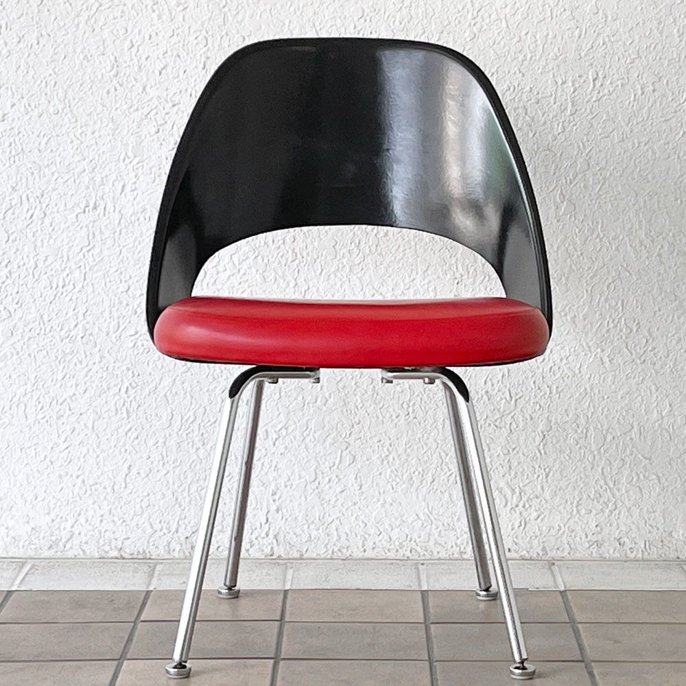 ノル Knoll エーロ・サーリネン Eero Saarinen エグゼクティヴ #72 サイドチェア FRPシェル PVCシート メタルベース 50-60's ビンテージ IBM納入品 希少 ◇