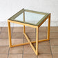 ノルスタジオ Knoll Studio マーク・クルージン コレクション サイドテーブル ロー Marc Krusin Collection Side Table Low ガラス オーク無垢材 W45cm スクエア 廃番モデル ◇