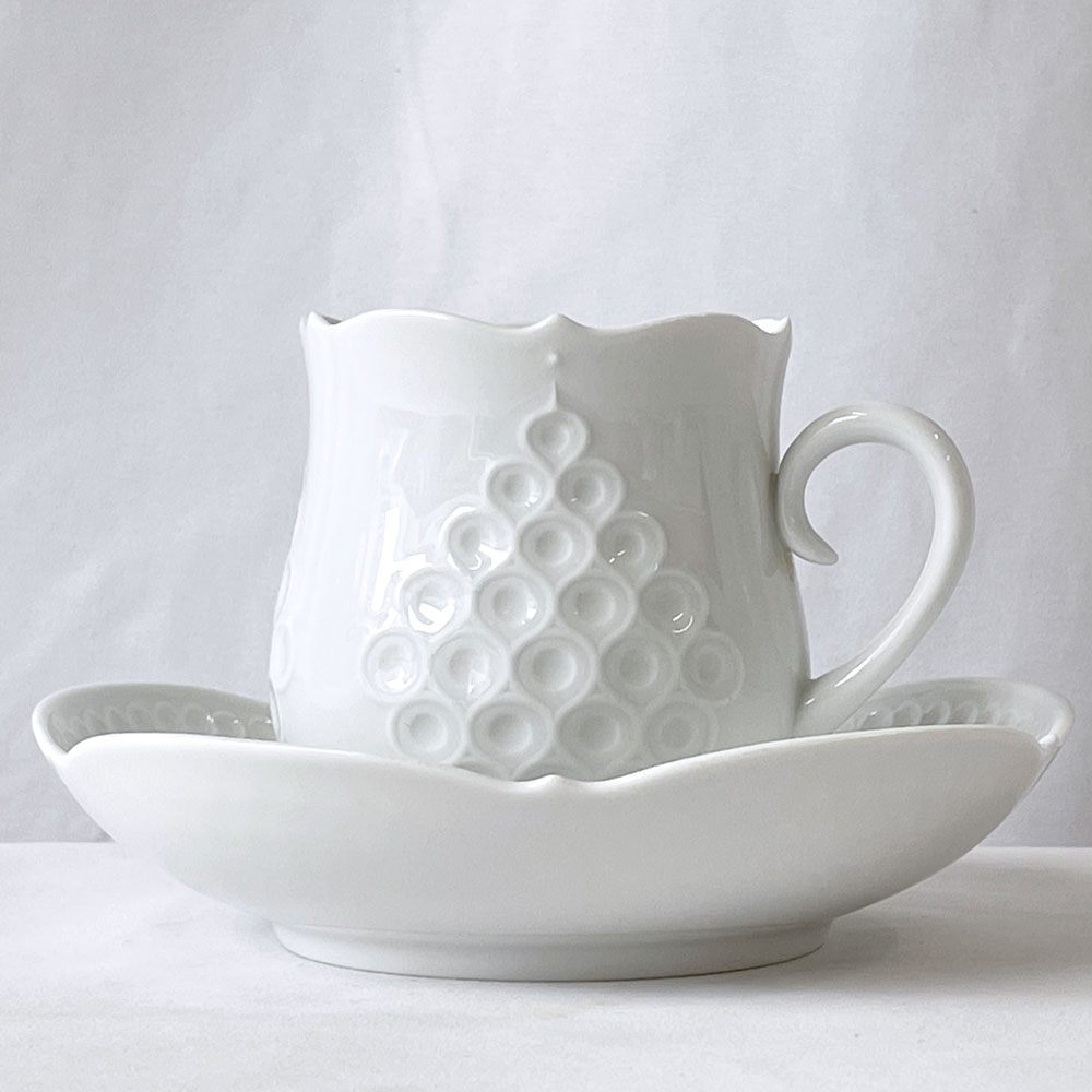 マイセン Meissen ホワイトレリーフ コーヒーカップ＆ソーサー C&S ルードヴィッヒ・ツェプナー Ludwig Zepner ドイツ A ◇