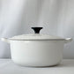 ルクルーゼ LE CREUSET ココットロンド 両手鍋 20cm ホワイト 鋳鉄 ホーロー 琺瑯 フランス ◇