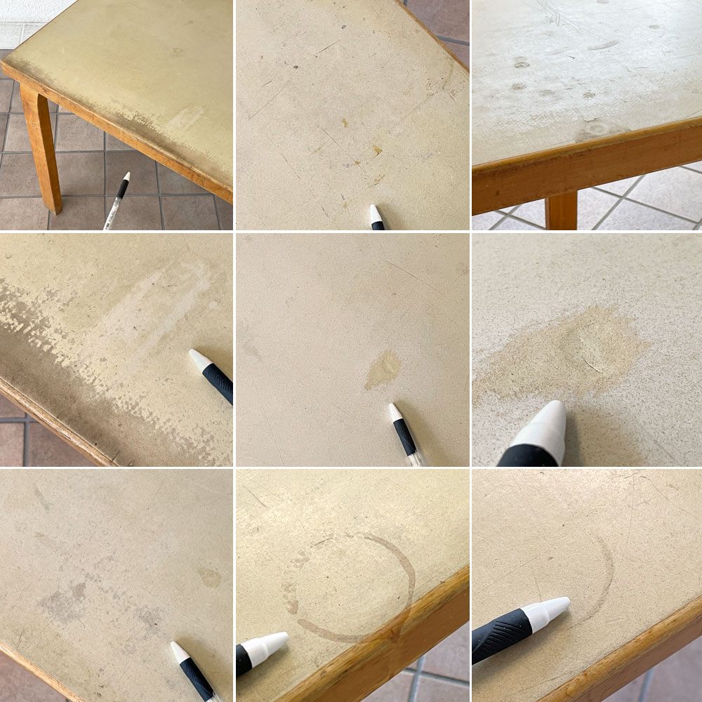 アルテック artek ビンテージ 81A ダイニングテーブル リノリウムトップ アルヴァ・アアルト Alvar Aalto フィンランド 北欧家具 ◇