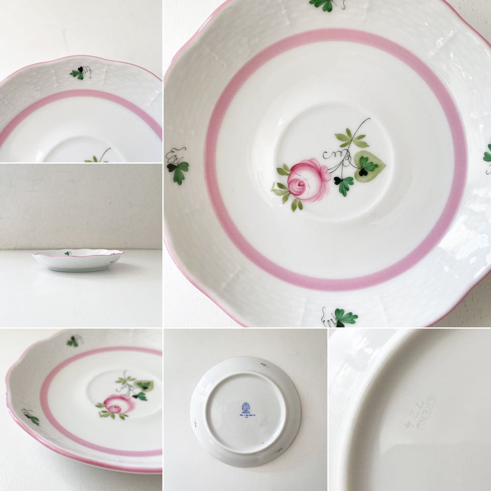 ヘレンド HEREND ウィーンの薔薇 ティーカップ＆ソーサー C/S ピンク 陶器 ハンガリー 定価￥38,500- A ◎