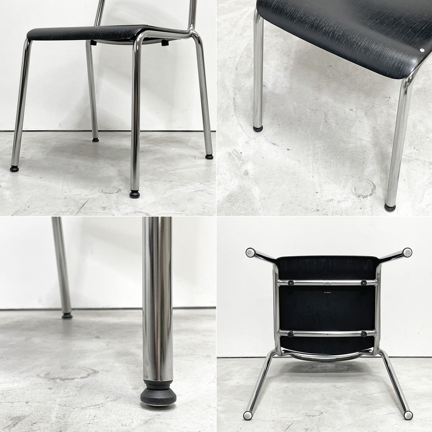 ヘイ HAY ハーフタイムチェア HALFTIME CHAIR ダイニングチェア スタッキング プライウッド スチール ブラック 北欧 デンマーク モダン 現状品 B ●