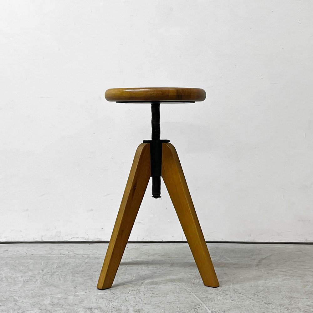 クラッシュゲート CRASHGATE ノットアンティークス Knot Antiques リフト ロースツール LIFT STOOL Lo オーク無垢材 回転昇降 インダストリアル 廃番 ●