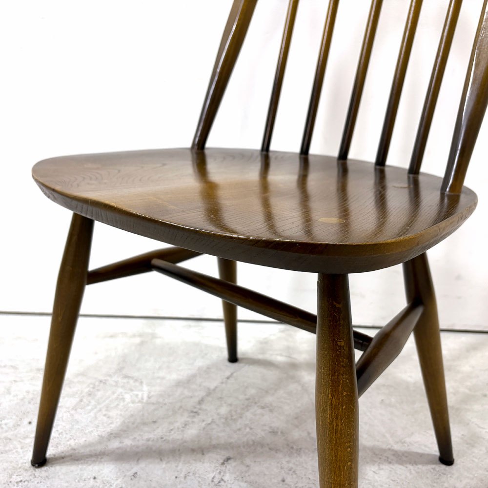 アーコール Ercol クエーカーチェア ダイニングチェア ハイバック エルム材 × ビーチ材 UKビンテージ 英国家具 ●