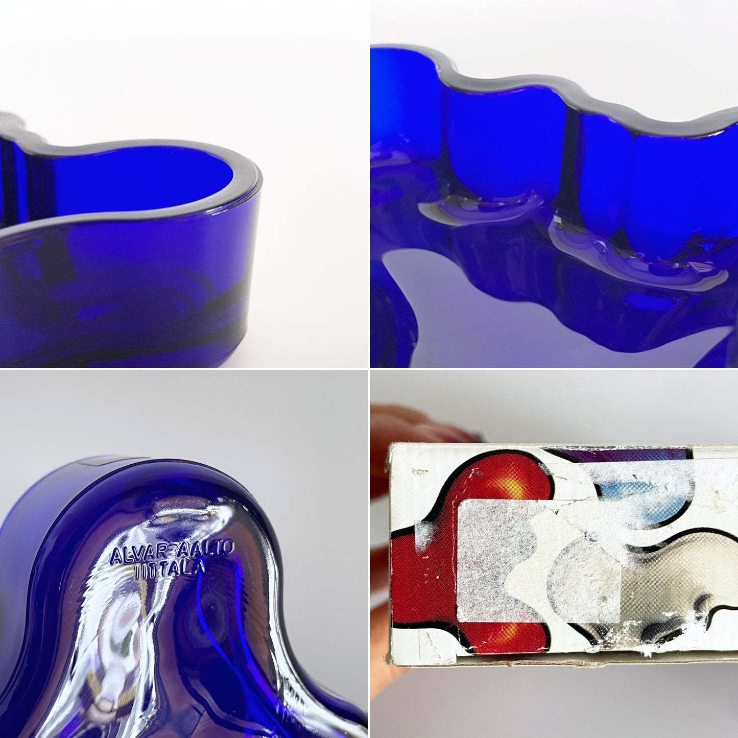 イッタラ iittala アルヴァ・アアルト コレクション Alvar Aalto Collection ミニボウル 98mm コバルトブルー フィンランド 北欧雑貨 箱付 ■