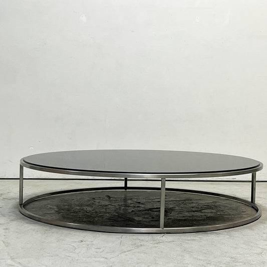 カッシーナ Cassina イル ILE センターテーブル ローテーブル ラウンド ブラック ガラス天板 Φ92cm ピエロ・リッソーニ Piero Lissoni モダン ●