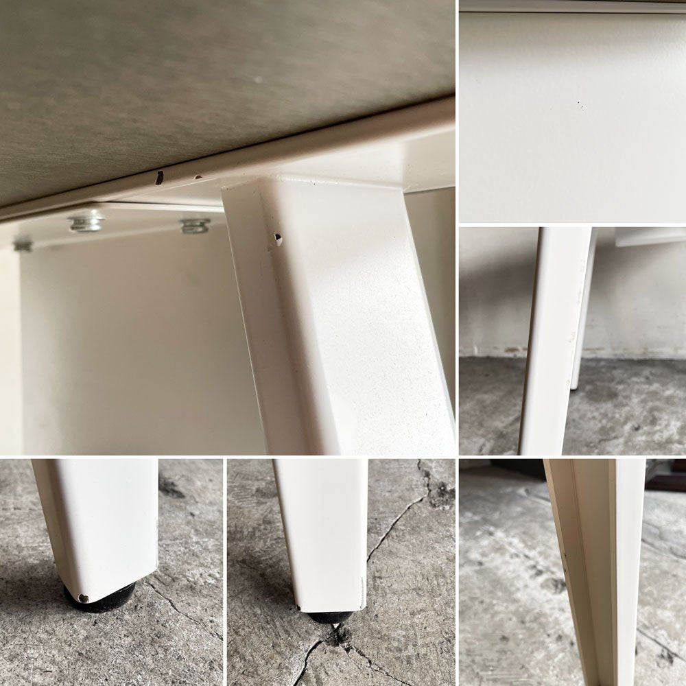 かなでもの KANADEMONO ザ・テーブル THE TABLE リノリウム天板 デスク ダイニングテーブル W120cm × Slimline脚 ホワイト ■