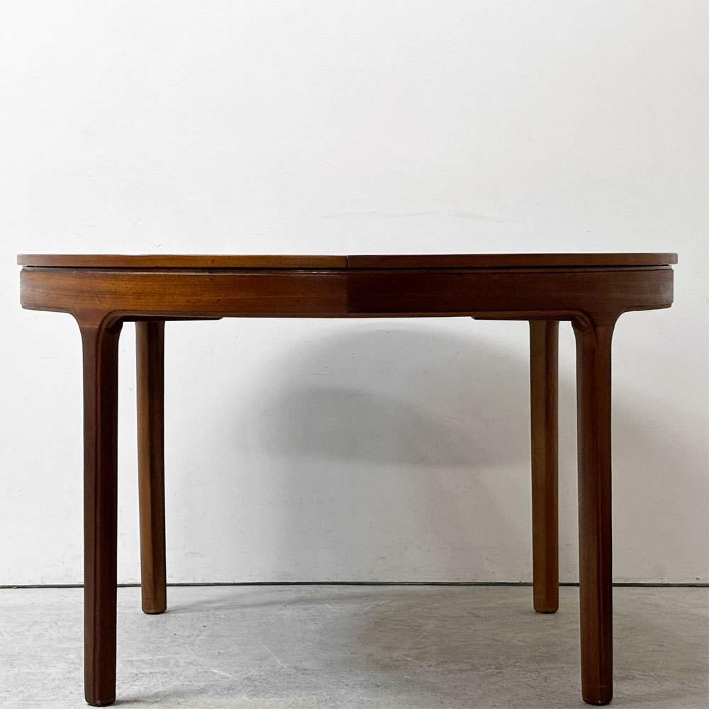 ネイサンファニチャー NATHAN Furniture チーク材 エクステンション ダイニングテーブル 伸長式 ラウンド W122cm 英国家具 UKビンテージ ●