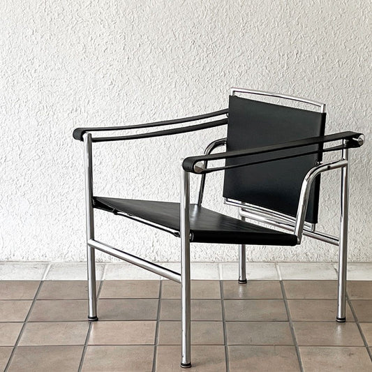 ル・コルビュジェ Le Corbusier LC1 スリングチェア ブラックレザー 名作家具 リプロダクト品 ◇