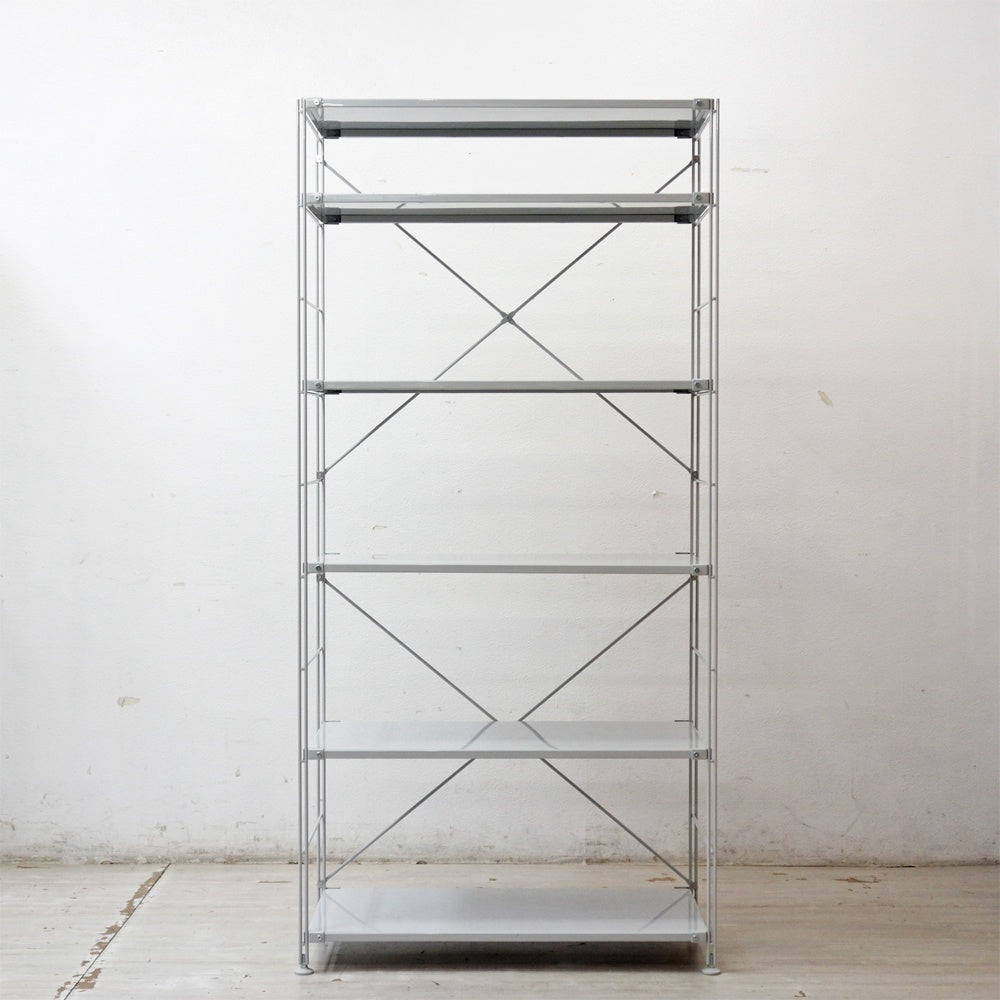 無印良品 MUJI スチールユニットシェルフ オープンシェルフ スチール棚 6段 W84 H175cm ●