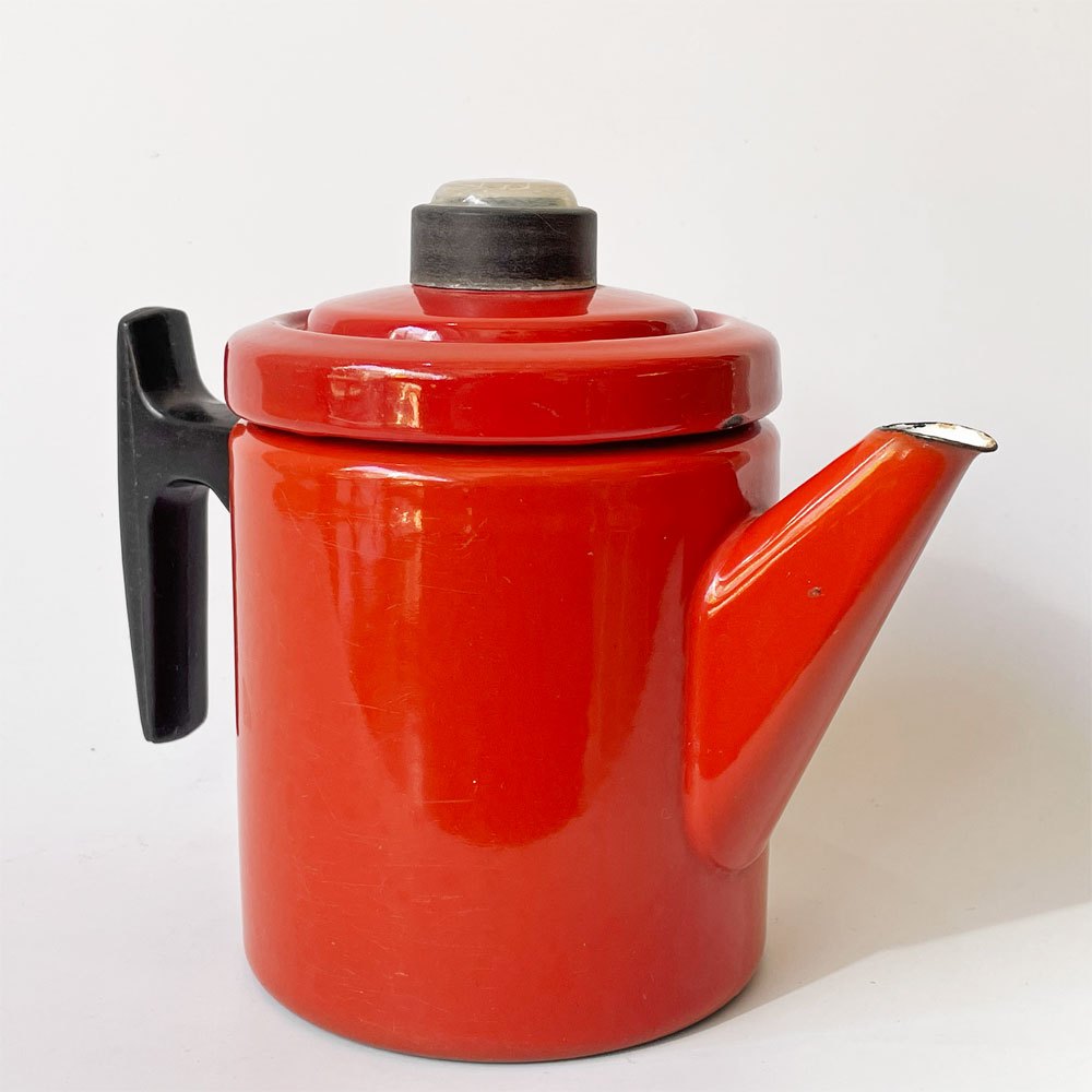 フィネル FINEL ペフトーリ Pehtoori エナメルコーヒーポット Sサイズ 0.7L レッド アンティ・ヌルメスニエミ フィンランド 北欧ビンテージ ★