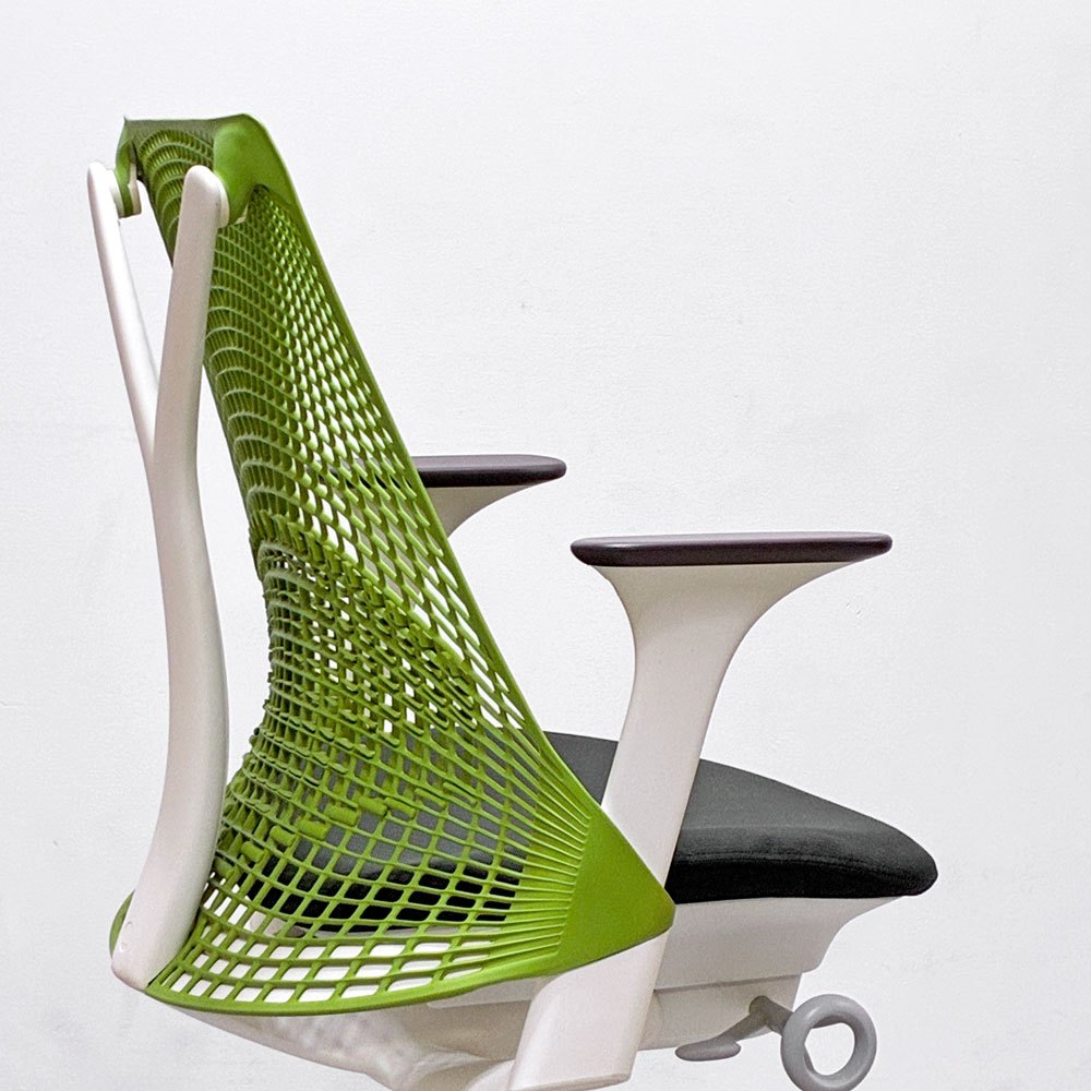 ハーマンミラー Herman Miller セイルチェア SAYL CHAIR デスクチェア オフィスチェア ランバーサポートカバー付き アップルグリーン 旧モデル イヴ・ベアール ●