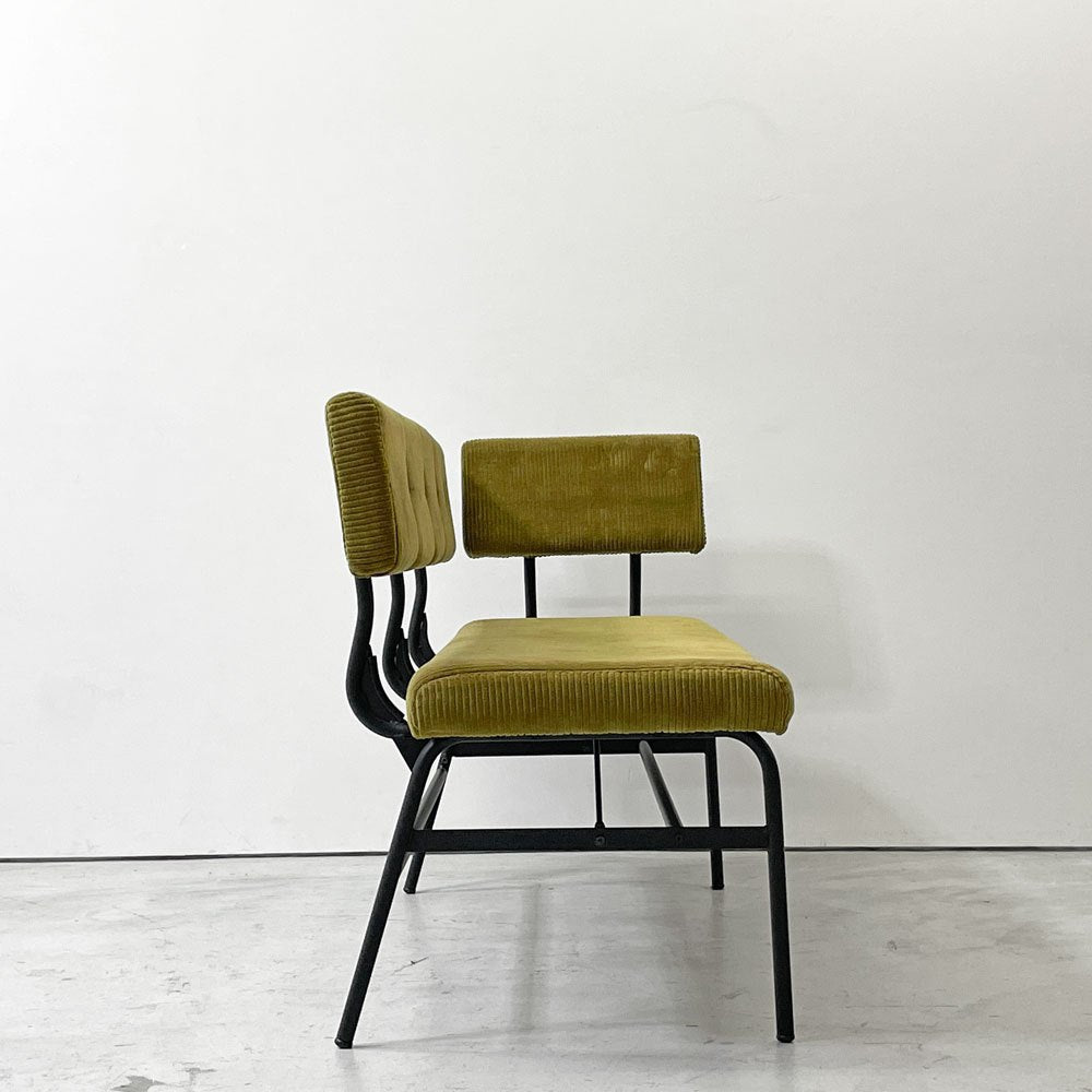 ジャーナルスタンダードファニチャー journal standard Furniture パクストン LDベンチ PAXTON LD BENCH ベンチバックレスト アームパーツ付 アンバー コーデュロイ ●