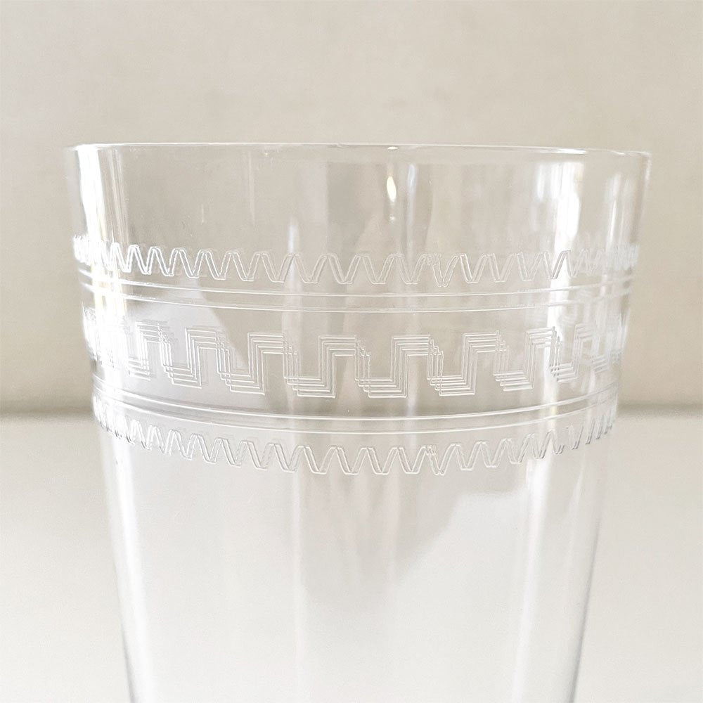 オールドバカラ Baccarat グレック Grecque ゴブレット タンブラーグラス H14cm エッチング ギリシャ模様 クリスタルガラス フランスビンテージ B ◎