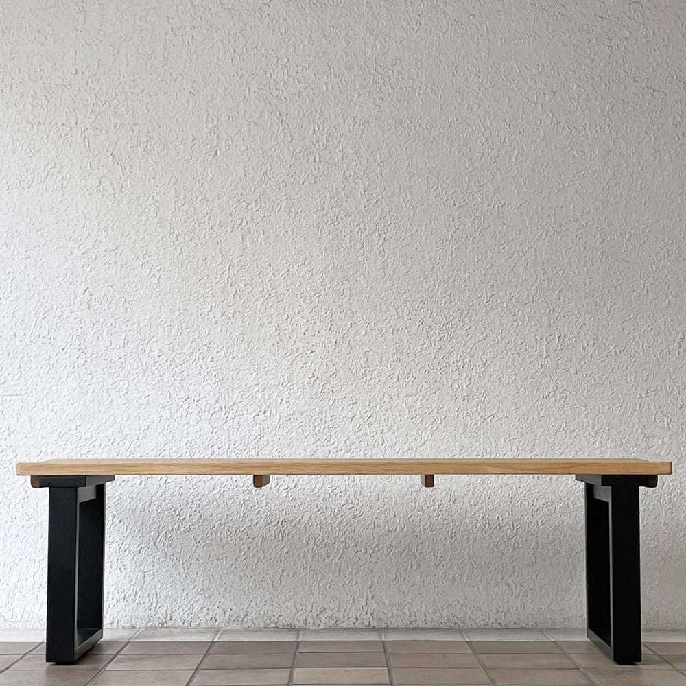 関家具 ベルデ Verde Ⅲ ベンチ オーク無垢材 W140cm 定価￥25,800- 展示品 美品 ◇