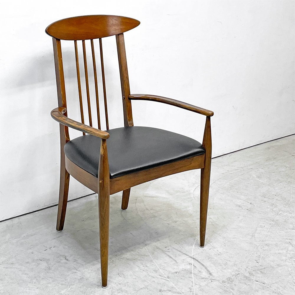 ブロイヒル Broyhill スカルプトラ Sculptra ダイニングチェア アームチェア ウォールナット USビンテージ vintage ミッドセンチュリー ●