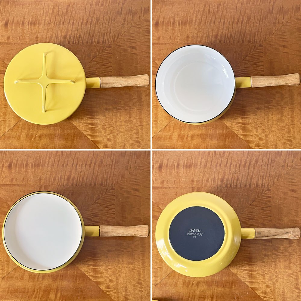 ダンスク DANSK コベンスタイル 片手鍋 𝜙18cm 蓋付 ホーロー イェンス・クイストゴー イエロー 廃番カラー 北欧 ◇