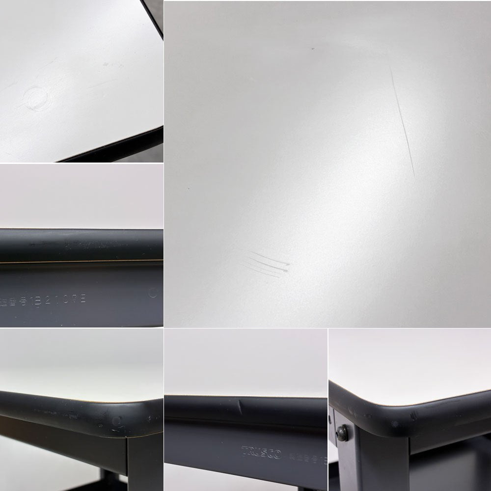 トラスコ中山 TRUSCO キャスターワゴン 作業台 補助テーブル キャビネット ホワイト スクエア天板 60×60cm H74cm  ◎