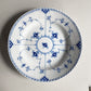 ロイヤルコペンハーゲン ROYAL COPENHAGEN ブルーフルーテッド ハーフレース ディーププレート 25.5cm 深皿 丸皿 陶器 北欧食器 廃番 美品 B ♪