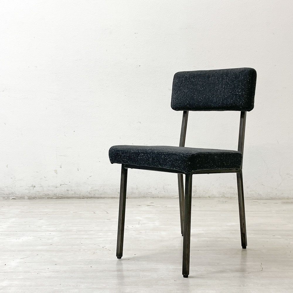 ジャーナルスタンダードファニチャー j.s.F リージェント REGENT CHAIR ダイニングチェア ファブリックシート ブラック スチール脚 定価￥28,600- 廃番 ●