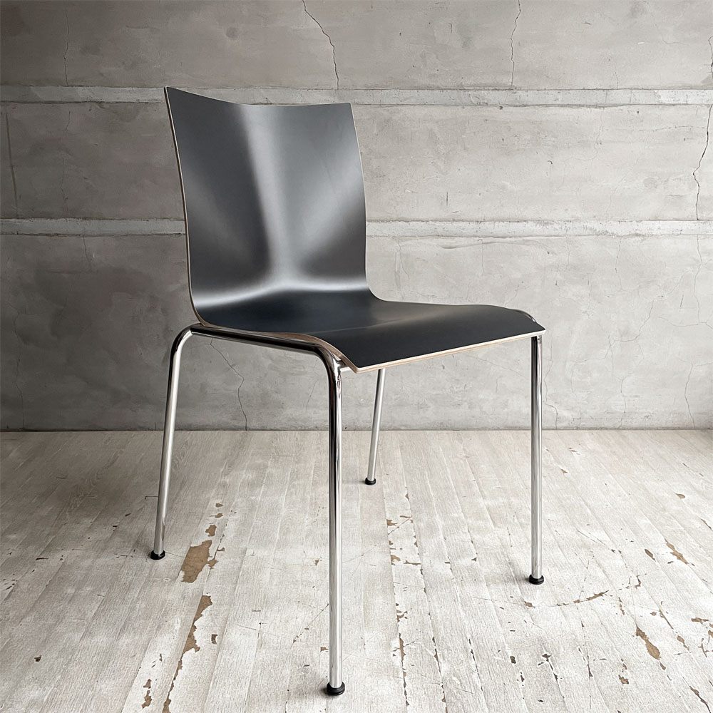 エンゲルブレヒト Engelbrechts チャリックチェア CHAIRIK Chair 101 ダイニングチェア スタッキング 4本脚 ブラック プライウッド スチール デンマーク 未使用品 定価63,800円 ♪