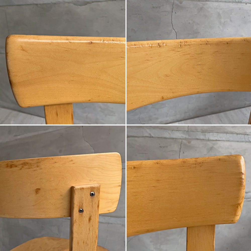 アルテック artek チェア69 Chair69 ビンテージ ダイニングチェア バーチ材 ナチュラルラッカー アルヴァ・アアルト Alva Aalto フィンランド 北欧家具 デンマーク公立学校刻印入り ♪