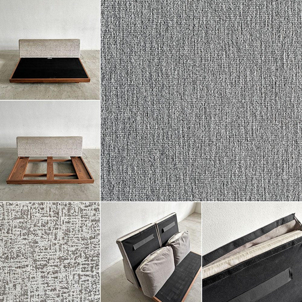 マスターウォール MASTERWAL デニッシュ DANISH SOFA 2シーターソファ 2人掛け W140cm ウォールナット無垢材 ファブリック 新品替えカバー付 合計定価￥484,000- 〓