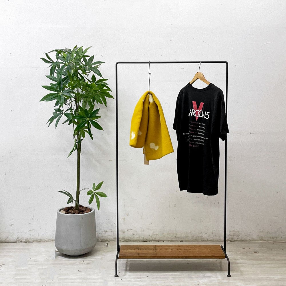 ヒロファニチャー hiro furniture アイアンｘオーク材 ハンガーラック インダストリアルデザイン 工業系 ●