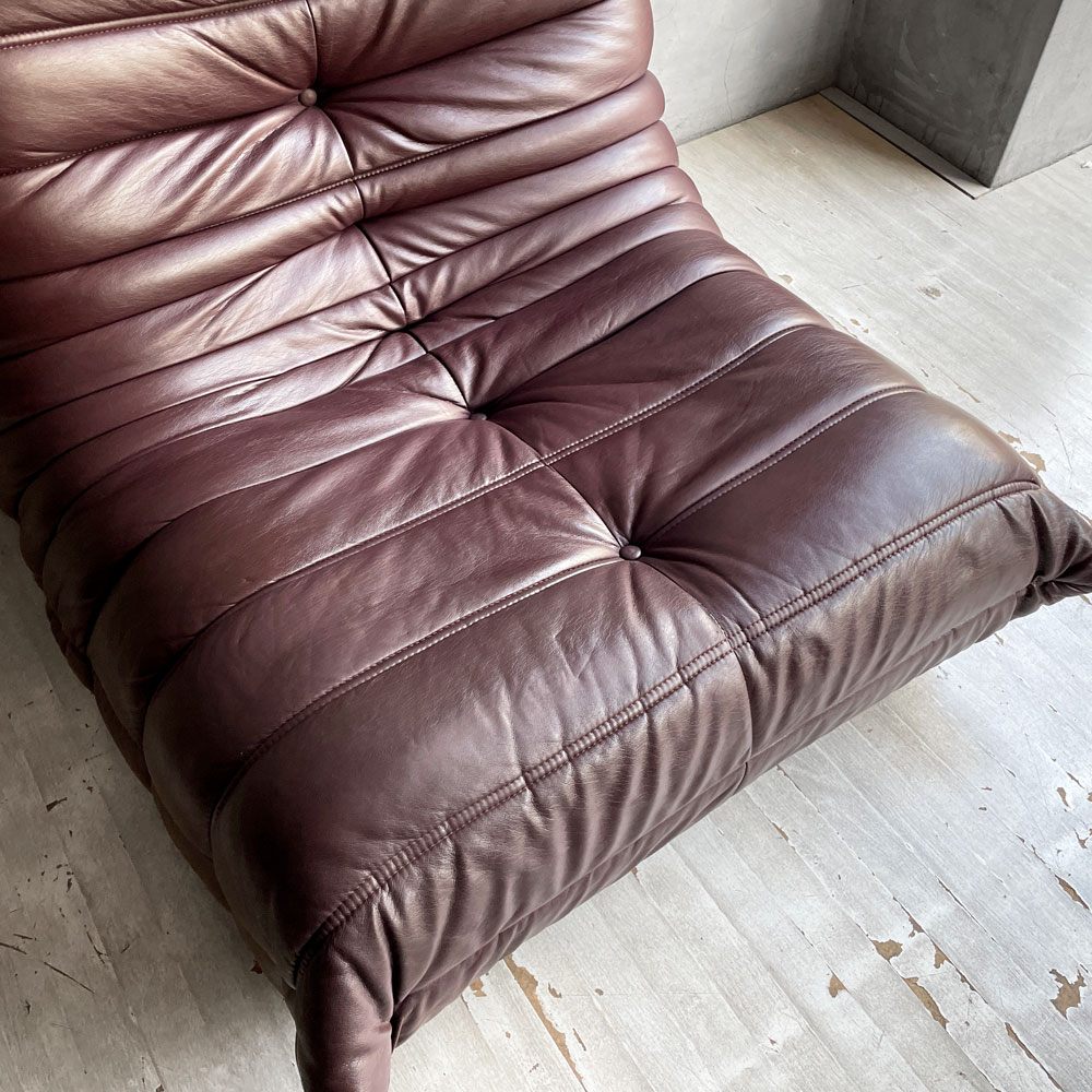リーンロゼ ligne roset トーゴ TOGO 1シーターソファ 1Pソファ 合成皮革 ミッシェル・デュカロワ Michel Ducaroy ♪