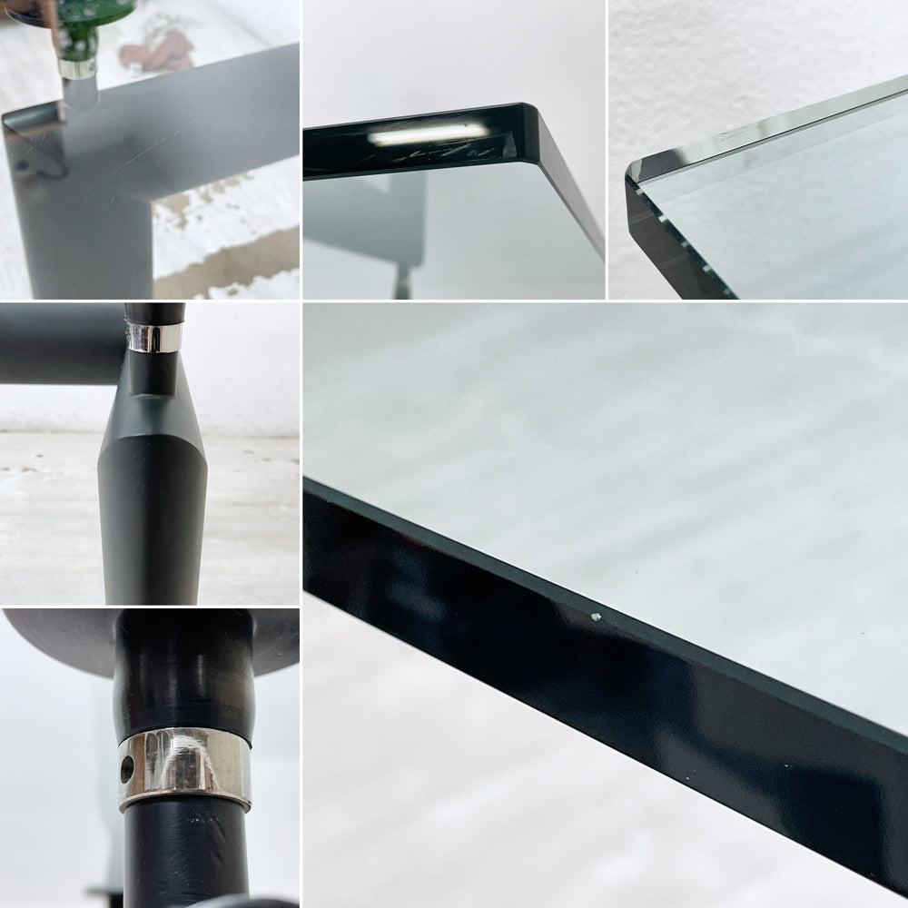 カッシーナ Cassina ル・コルビジェ LC6 ダイニングテーブル ターブル テューブ ダヴィオン テーブル 6 TABLE TUBE D’AVION ガラス天板 W225×D85cm ブラック 定価￥1,111,000- ●