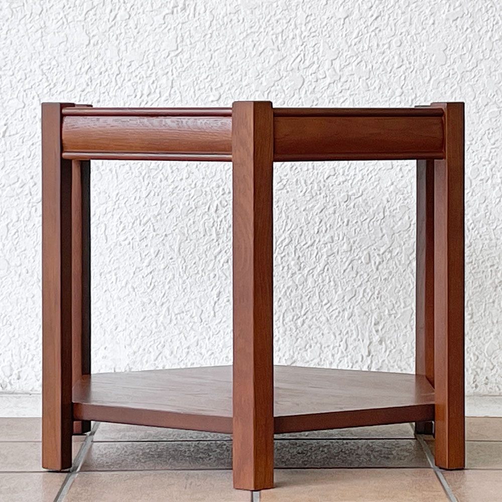 アクメファニチャー ACME Furniture ブルックス BROOKS ヘキサゴンテーブル HEXAGON TABLE リノリウムトップ サイドテーブル H40cm ベージュ オーク材 ビンテージスタイル ◇