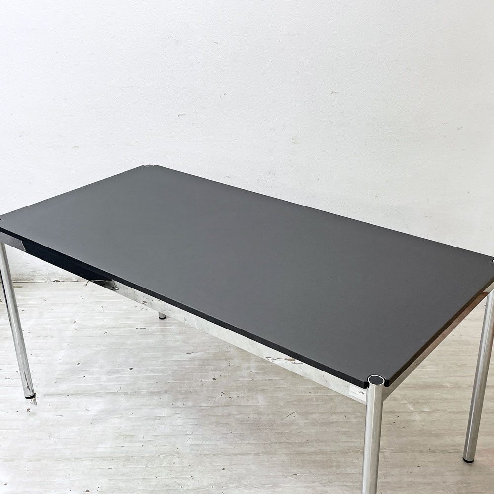 USMモジュラーファニチャー USM Haller USMハラーテーブル ワーキングデスク ダイニングテーブル チャコールリノリウム H74cm アジャスター C ●