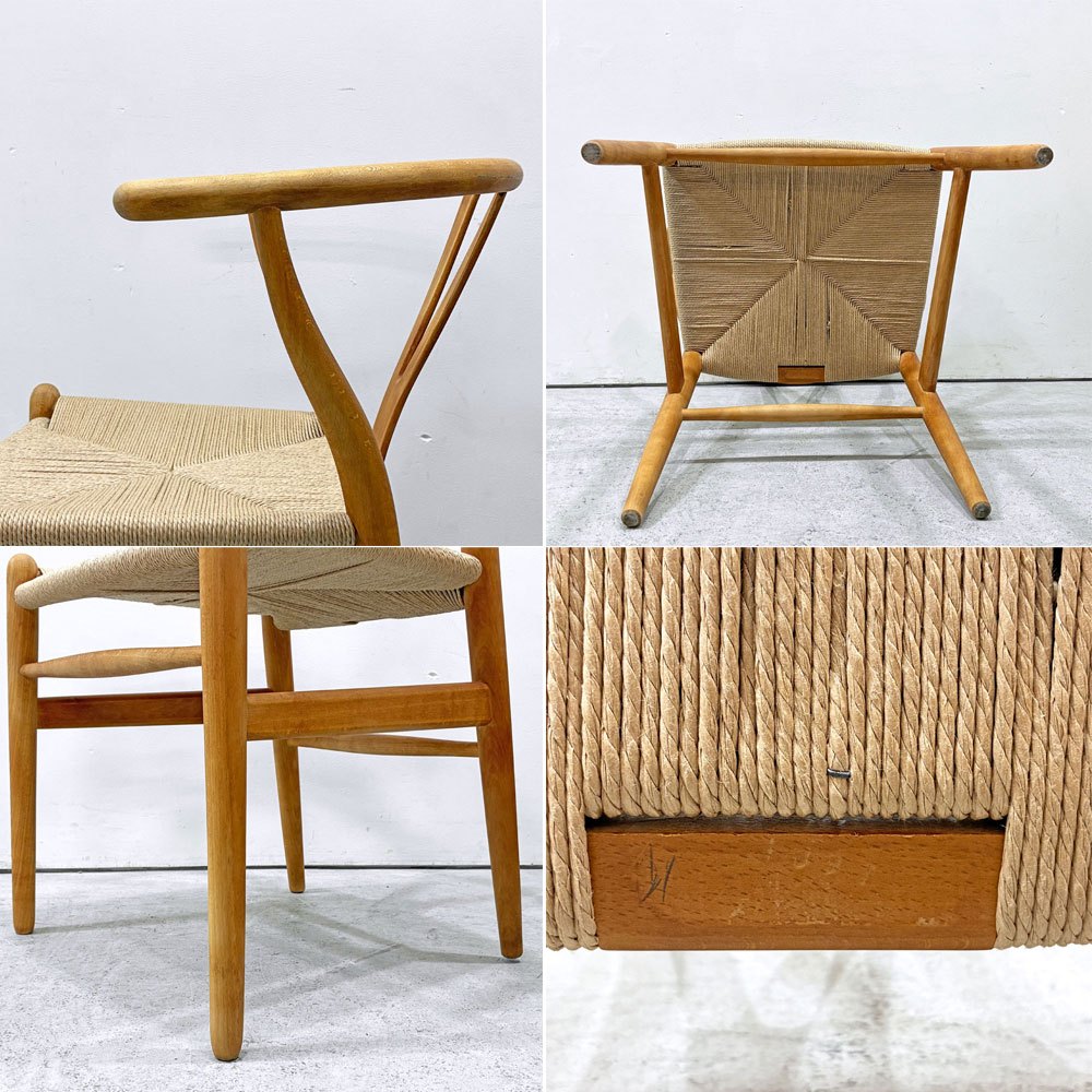 カールハンセン＆サン Carl Hansen & Son CH24 Yチェア オイルフィニッシュ ビーチ材 ハンス・J・ウェグナー デンマーク ペーパーコード張替済 日本仕様サイズ ビンテージ C ●