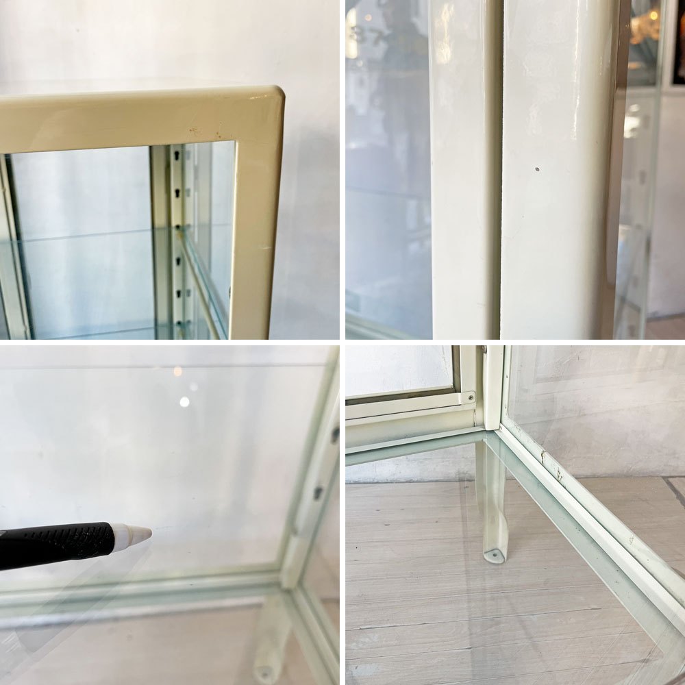 ダルトン DULTON ドクターキャビネット Doctor cabinet S ケビント キュリオケース ディスプレイラック 飾り棚 ガラス スチール アイボリー 定価\77,000- ★