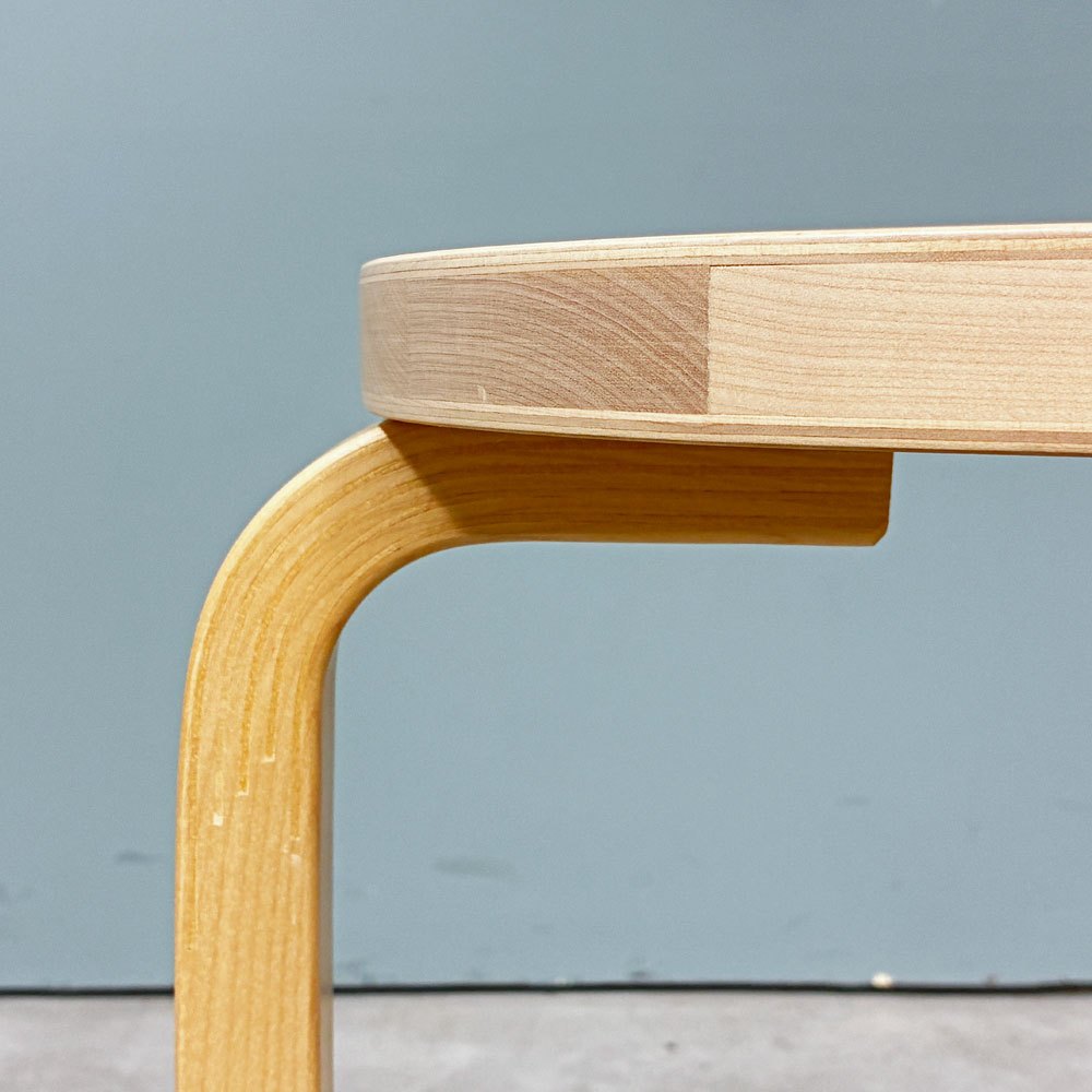 アルテック Artek スツール60 Stool60 バーチ材 ナチュラルラッカー 3本脚 アルヴァ・アアルト フィンランド 北欧 talo購入品 ◎