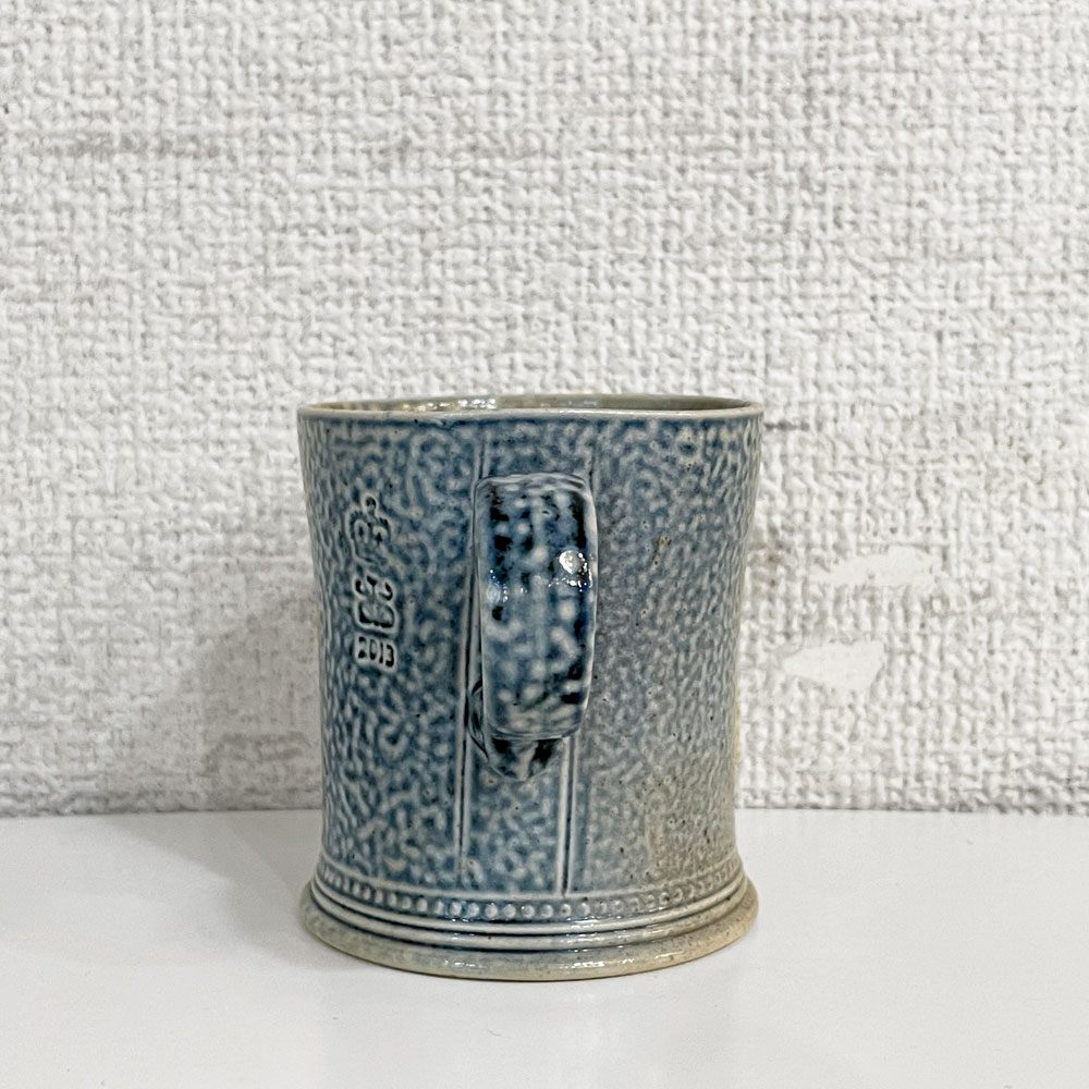 スティーブ・ハリソン Steve Harrison マグカップ ブルー系 ソルトグレーズ ARTS&SCIENCE取扱 2013年 希少 現代作家 ◎