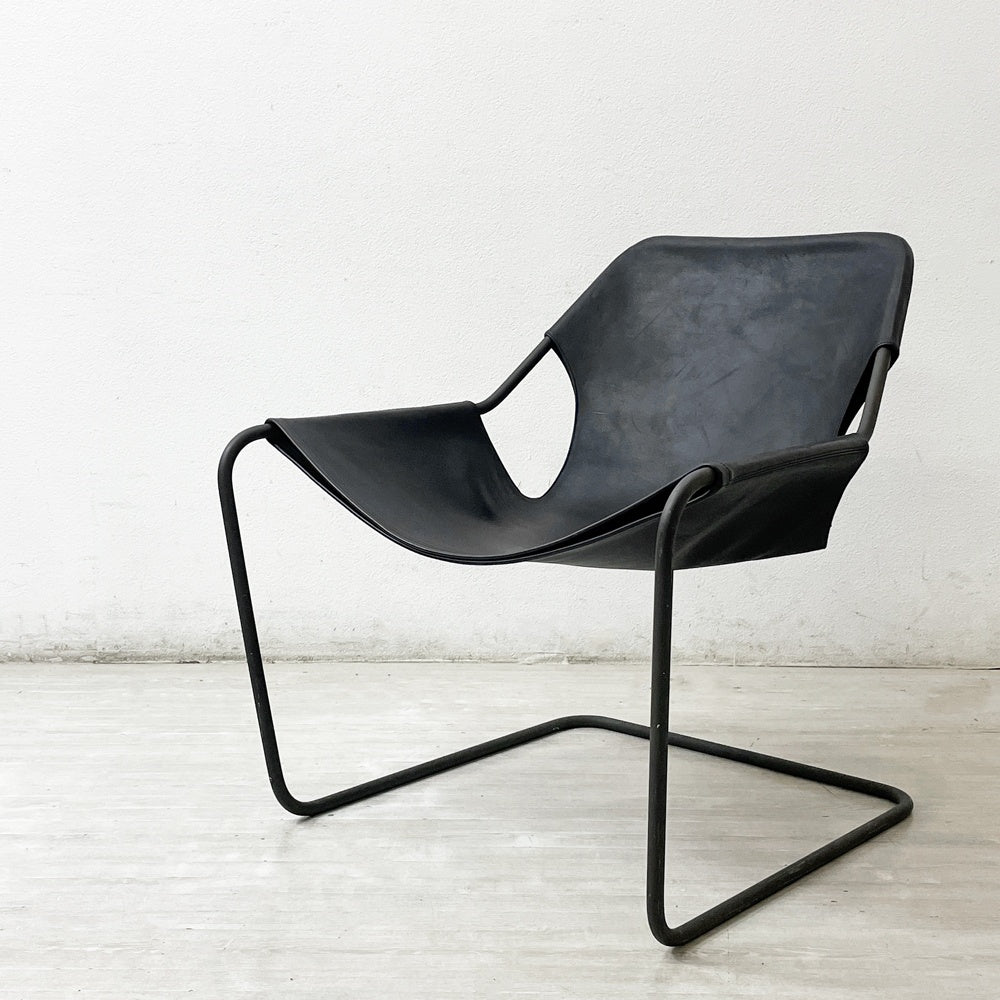 オブジェクト OBJEKTO パウリスターノ PAULISTANO ARM CHAIR アームチェア ブラックレザー パウロ・メンデス・ダ・ロシャ MoMA 参考定価￥528,000- ●