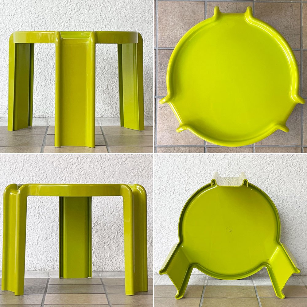 カルテル Kartell ネストテーブル Nesting Tables ジオット・ストッピーノ 3点セット ライムグリーン イタリアモダン オーストラリア製 希少 ◇