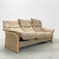 エコーネス EKORNES ストレスレス Stressless エルドラド Eldorado 3シーター サンド リクライニングソファ オーク材 総革 北欧 ノルウェー 定価約102万 〓