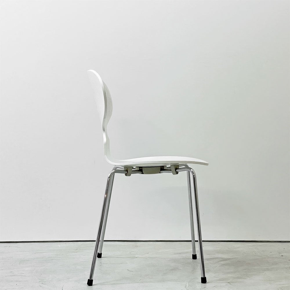 フリッツハンセン Fritz Hansen アントチェア アリンコチェア 4本脚 カラードアッシュ ホワイト アルネ・ヤコブセン デンマーク 北欧家具 ●